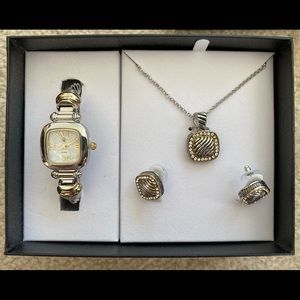 Gold Coast jewelry, earrings, necklace, watch